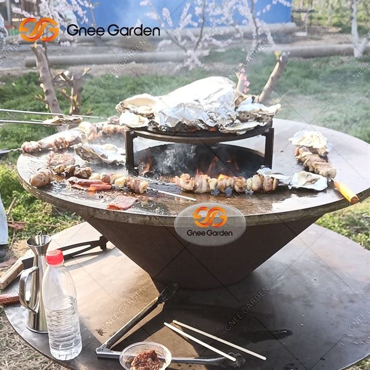 Corten tērauda BBQ grila āra dārza dekorēšana