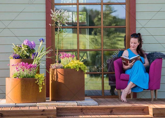 Corten Steel Planters For Outdoor Use Rust Steel Flower Pot Corten Steel