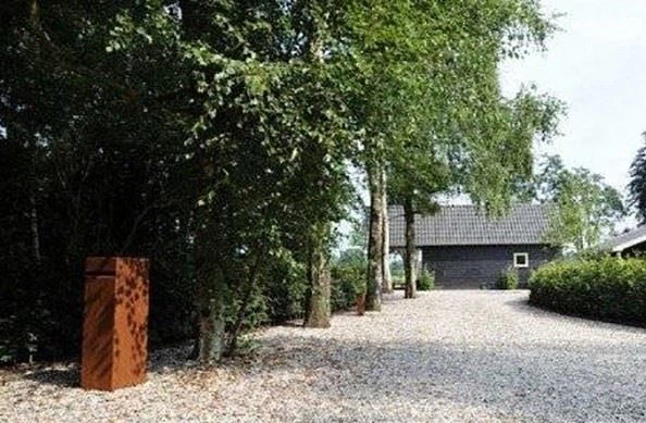 Corten Steel Smart Locking Post Mailbox For Letter