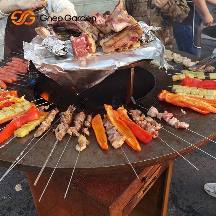 Customized Thick Corten Steel Bbq Barbecue Outdoor Fire Pit