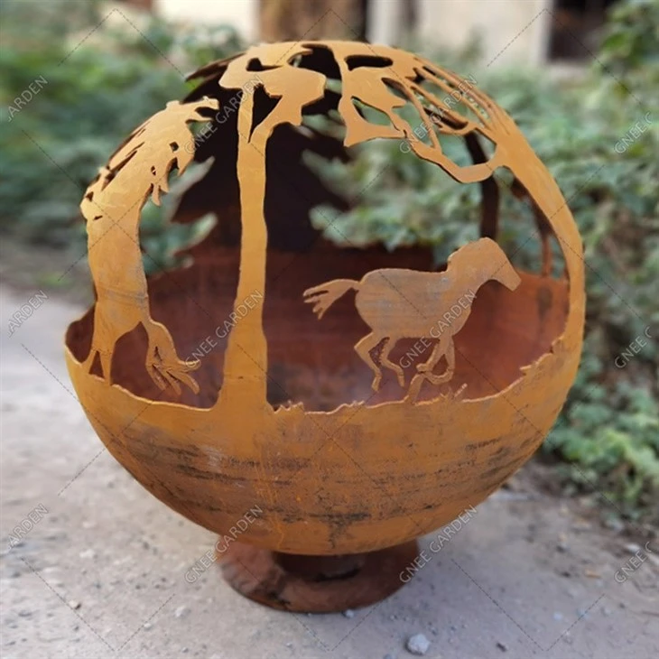 Decorative Sphere Fire Pit Garden Wood Burner Fire Sphere