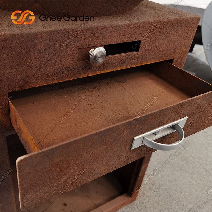 Outdoor Corten Bbq Grills Garden Outdoor Corten Steel Folding Bbq Grill