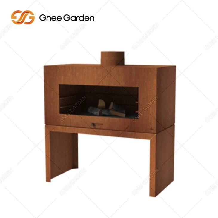 Outdoor Wood Burning Corten Steel Fireplace