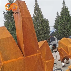 Kortena tērauda āra dārza skulptūra