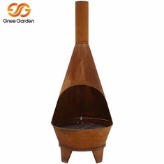 Corten tērauda pārnēsājamais kamīns