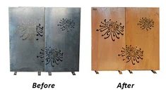 Moderna stila dizains Corten tērauda sarūsējis dārza dekoratīvais ekrāns