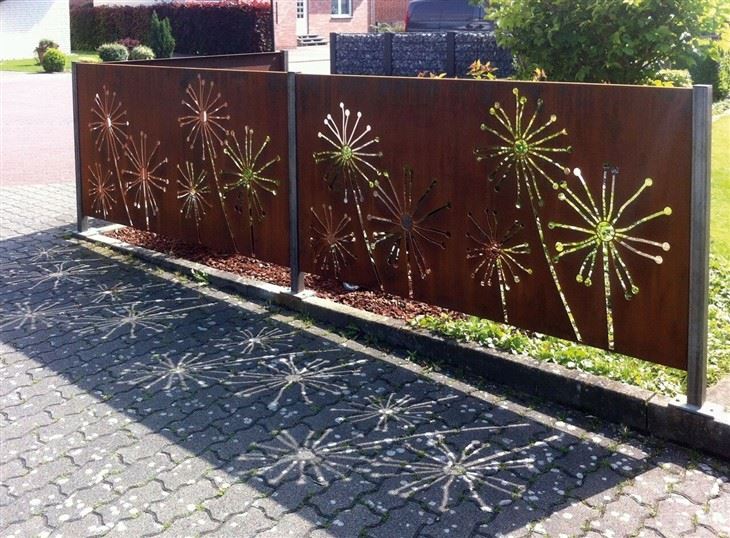 Fence Panels Corten Steel Swimming Pool Fencing Metal Screen Garden Fence