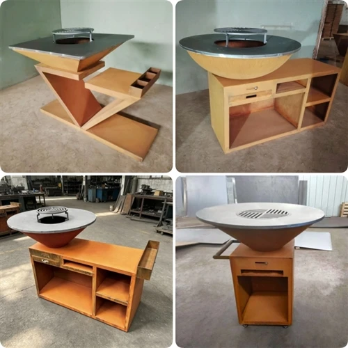 Corten tērauda BBQ grili un āra virtuves