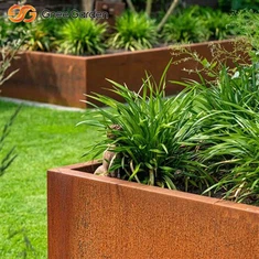 Corten tērauda metāla paceltas dārza gultas